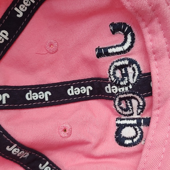 Jeep Embroidered Black Letters  Adjustable Strapback Cap Hat Pink - Picture 9 of 10